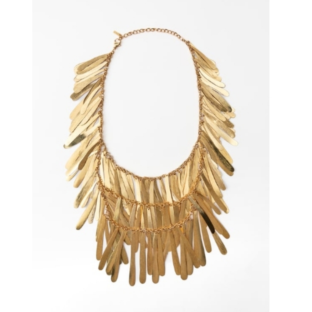 Zara Gold-Toned Fringe Statement Necklace NEW WITH TAGS (one of 2 available)